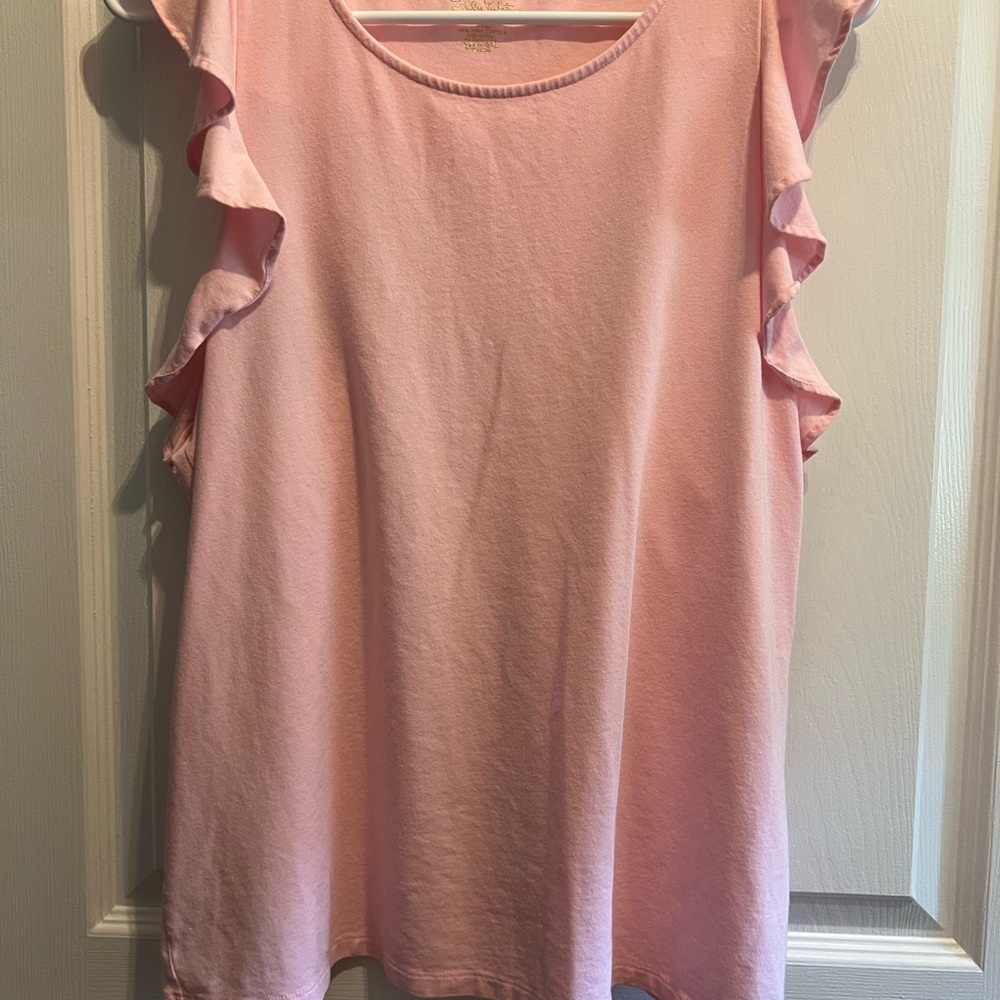Lilly Pulitzer Pink Ruffle Sleeve Blouse